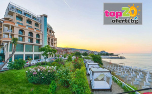5* Летен Релакс и Спа на 1-Ва Линия! Нощувка с 5* All Inclusive 24/7 + Топли Басейни, Чадъри и Шезлонги, Джакузита, Спа Пакет и Детски Кът с Аниматор в Обновения Гранд Хотел Свети Влас 5*, Свети Влас, от 78 €/152.55лв. на човек! Безплатно за Деца до 10 Год.! ...